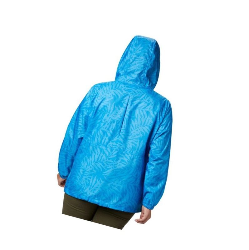 Columbia Flash Forward Printed Windbreaker Plus Size Mont Kadın Mavi | 08162-TWDK