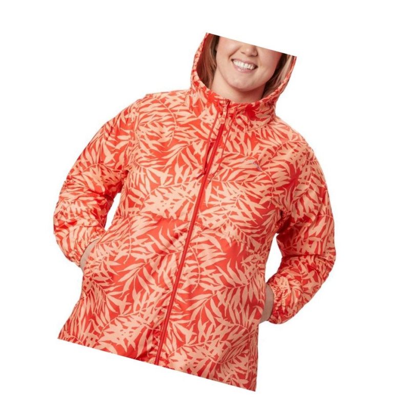 Columbia Flash Forward Printed Windbreaker Plus Size Mont Kadın Turuncu | 05397-UBHT
