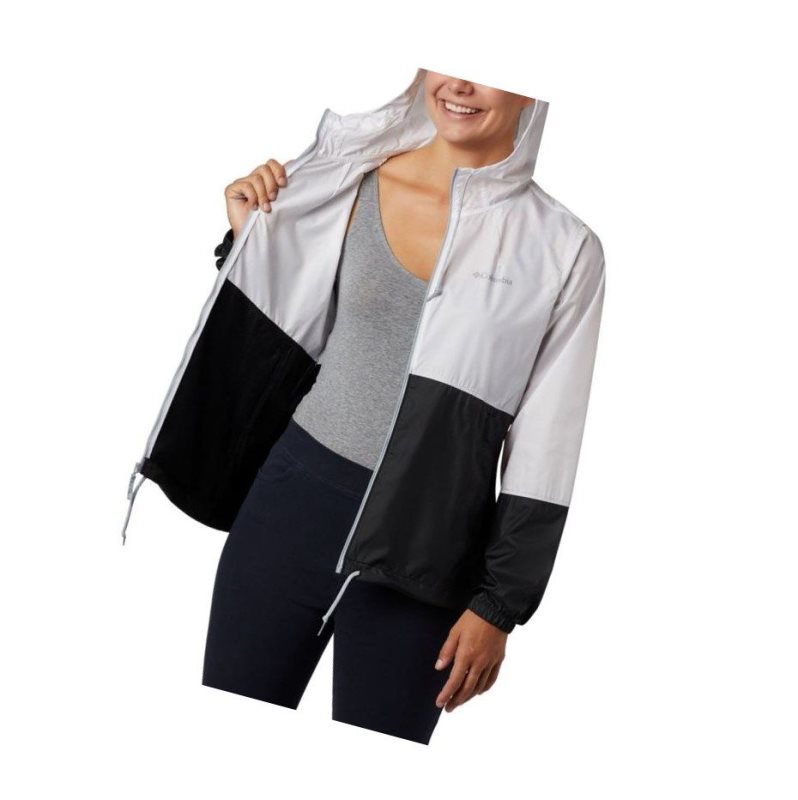 Columbia Flash Forward Windbreaker Mont Kadın Beyaz Siyah | 96108-KNPT