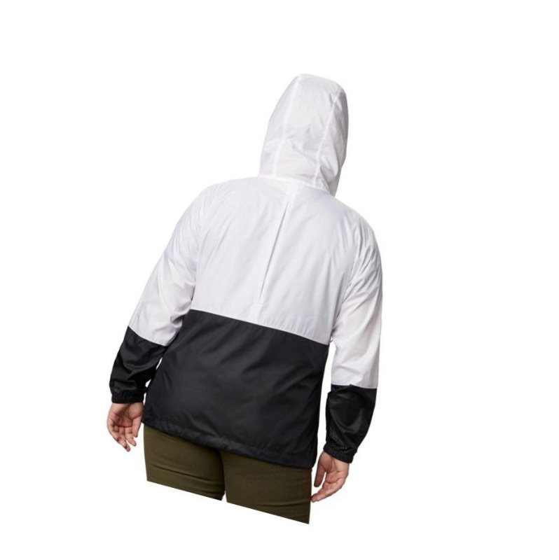 Columbia Flash Forward Windbreaker Plus Size Mont Kadın Beyaz Siyah | 02471-VFTL