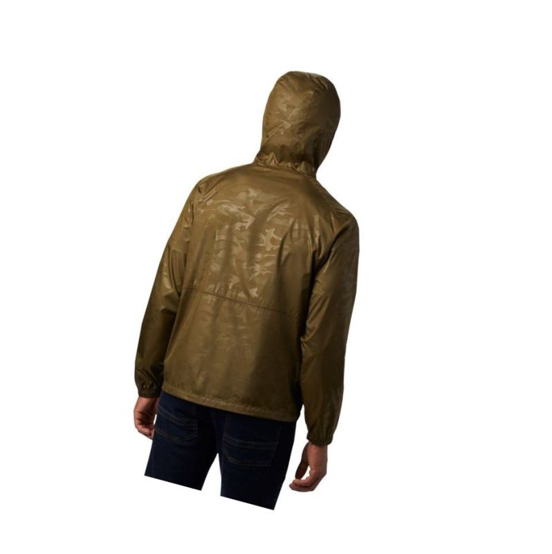 Columbia Flash Forward Windbreaker Print Mont Erkek Zeytin Yeşili Camo | 47931-FZUH