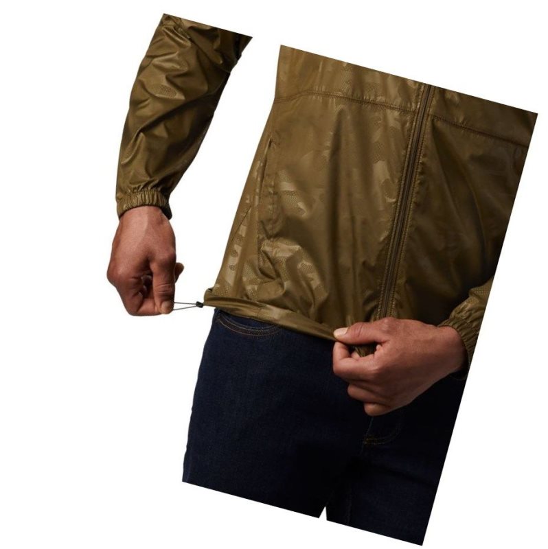 Columbia Flash Forward Windbreaker Print Mont Erkek Zeytin Yeşili Camo | 47931-FZUH