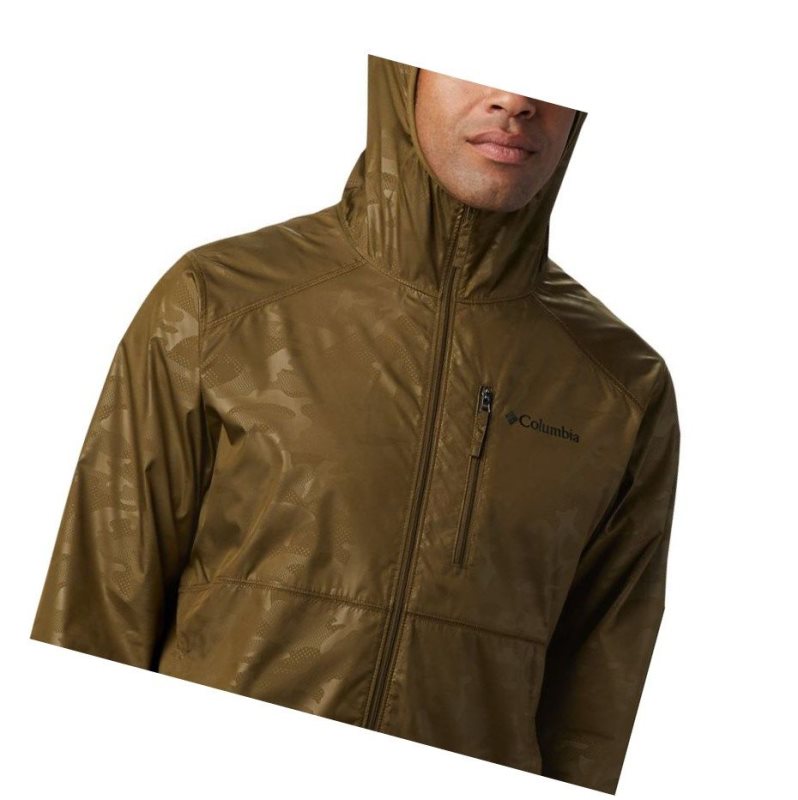 Columbia Flash Forward Windbreaker Print Mont Erkek Zeytin Yeşili Camo | 47931-FZUH