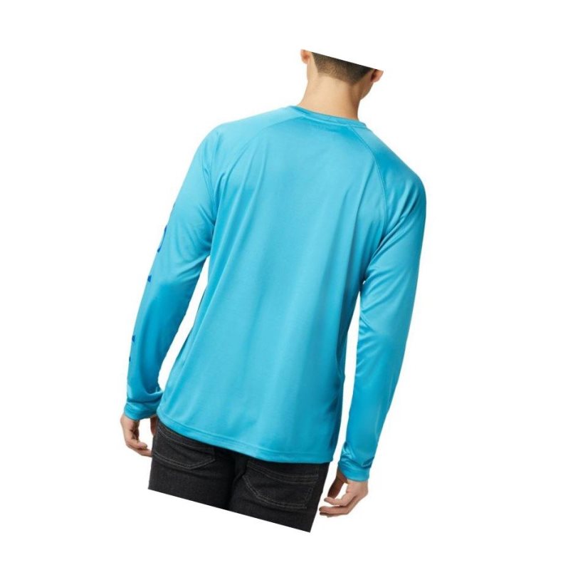 Columbia Fork Stream Long Sleeve Sweatshirt Erkek Mavi | 79351-WFVG
