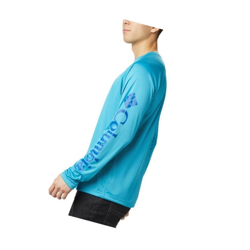 Columbia Fork Stream Long Sleeve Sweatshirt Erkek Mavi | 79351-WFVG