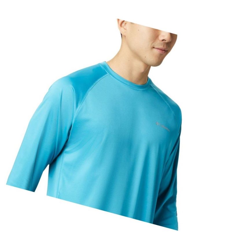 Columbia Fork Stream Long Sleeve Sweatshirt Erkek Mavi | 79351-WFVG