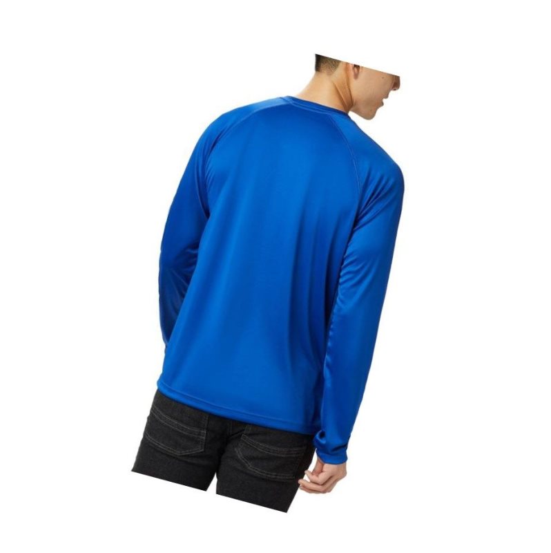 Columbia Fork Stream Long Sleeve Sweatshirt Erkek Mavi | 75284-FVTH