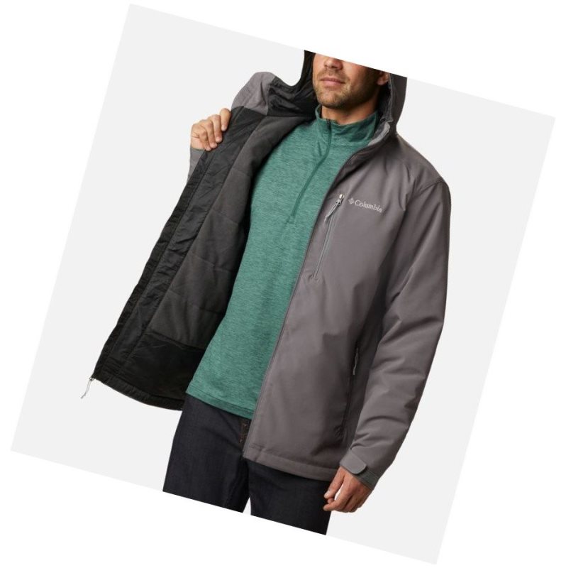 Columbia Gate Racer Softshell Mont Erkek Gri | 70192-BOKT