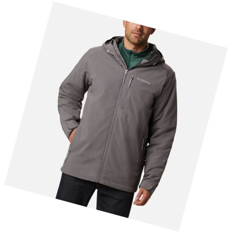 Columbia Gate Racer Softshell Mont Erkek Gri | 70192-BOKT