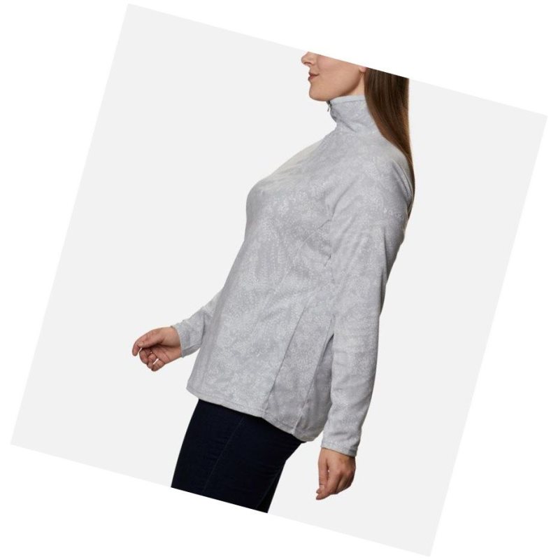 Columbia Glacial IV Print Half Zip Plus Size Sweatshirt Kadın Gri | 21804-QUCH