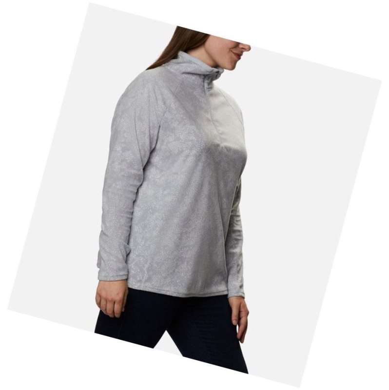 Columbia Glacial IV Print Half Zip Plus Size Sweatshirt Kadın Gri | 21804-QUCH