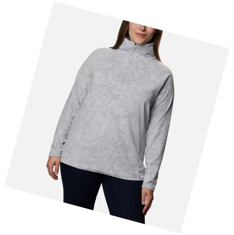 Columbia Glacial IV Print Half Zip Plus Size Sweatshirt Kadın Gri | 21804-QUCH