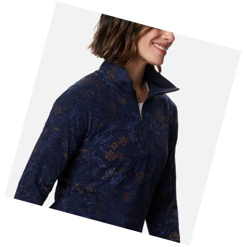 Columbia Glacial IV Print Half Zip Sweatshirt Kadın Lacivert | 86952-UKOH