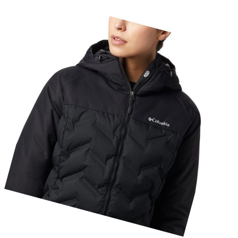 Columbia Grand Trek Down Hooded Mont Kadın Siyah | 23051-CVKZ