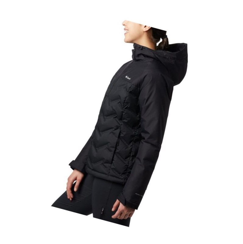 Columbia Grand Trek Down Hooded Mont Kadın Siyah | 23051-CVKZ