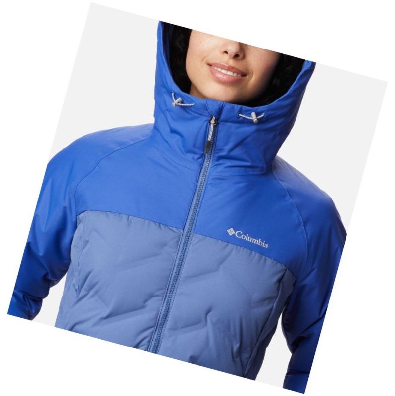 Columbia Grand Trek Down Hooded Mont Kadın Mavi | 01827-KNWO