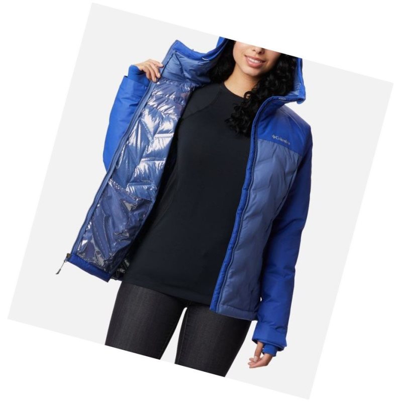 Columbia Grand Trek Down Hooded Mont Kadın Mavi | 01827-KNWO