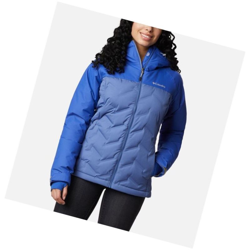 Columbia Grand Trek Down Hooded Mont Kadın Mavi | 01827-KNWO
