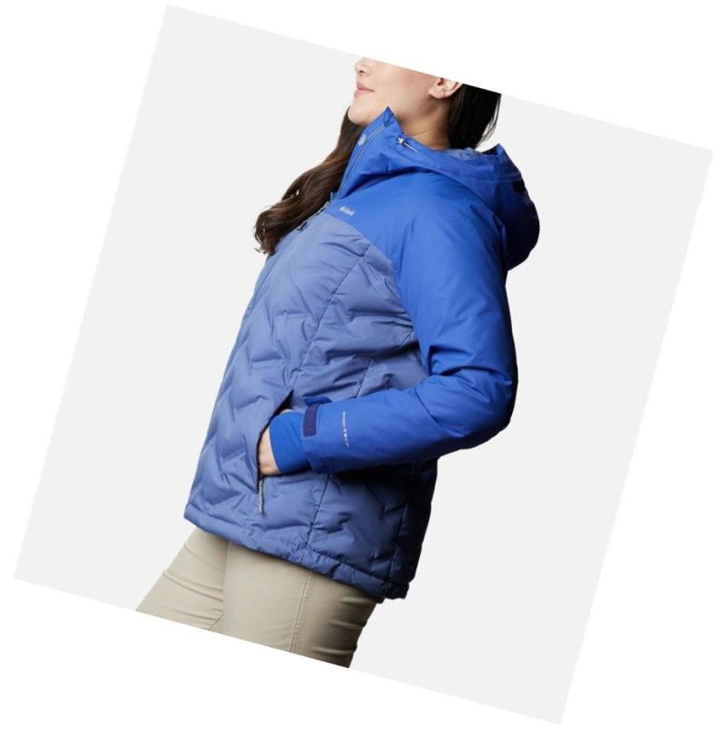 Columbia Grand Trek Down Hooded Plus Size Mont Kadın Mavi | 75163-TUBJ