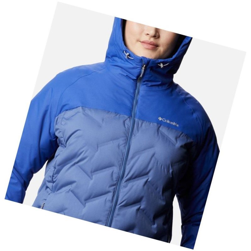 Columbia Grand Trek Down Hooded Plus Size Mont Kadın Mavi | 75163-TUBJ