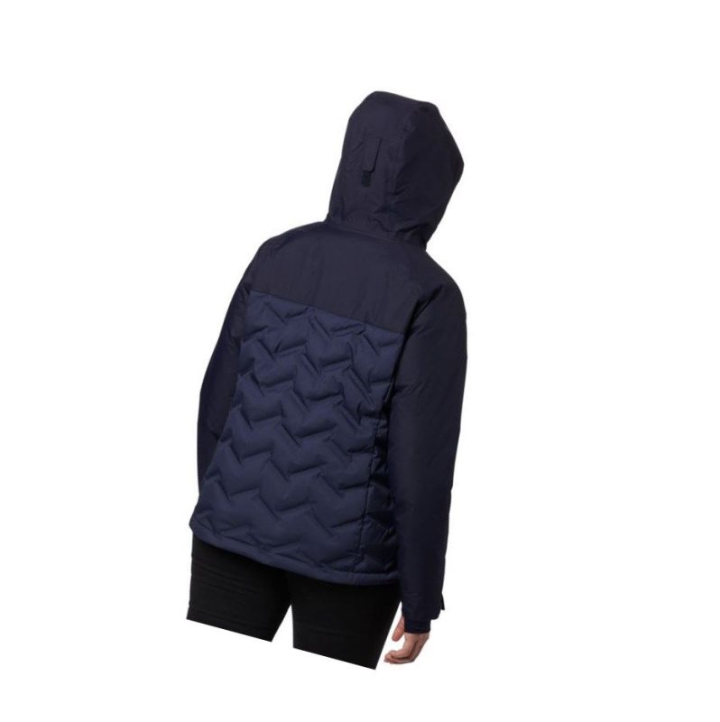Columbia Grand Trek Down Hooded Plus Size Mont Kadın Lacivert | 54062-DVCT