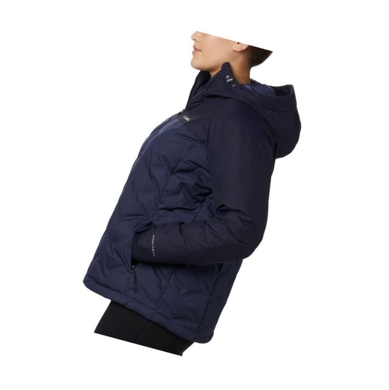 Columbia Grand Trek Down Hooded Plus Size Mont Kadın Lacivert | 54062-DVCT
