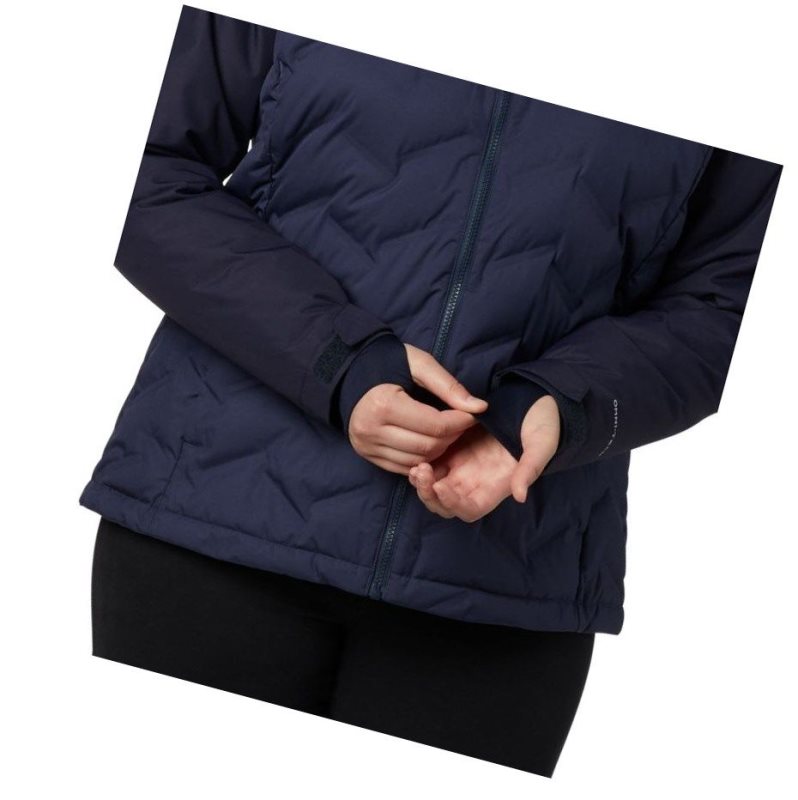 Columbia Grand Trek Down Hooded Plus Size Mont Kadın Lacivert | 54062-DVCT