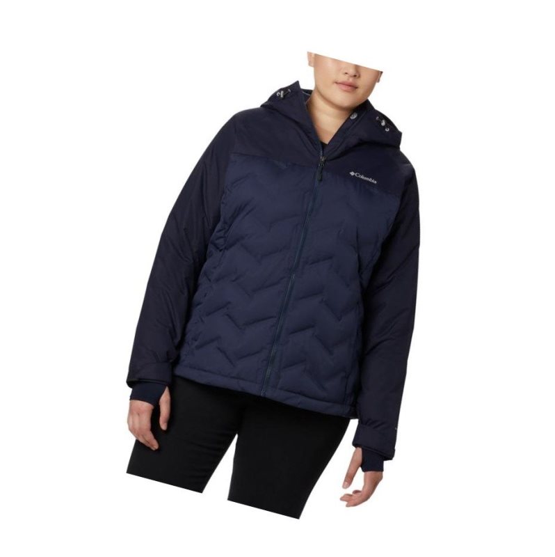 Columbia Grand Trek Down Hooded Plus Size Mont Kadın Lacivert | 54062-DVCT