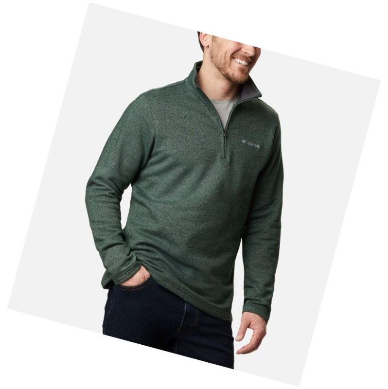 Columbia Great Hart Mountain III Half Zip Fleece Sweatshirt Erkek Yeşil | 86109-KENT