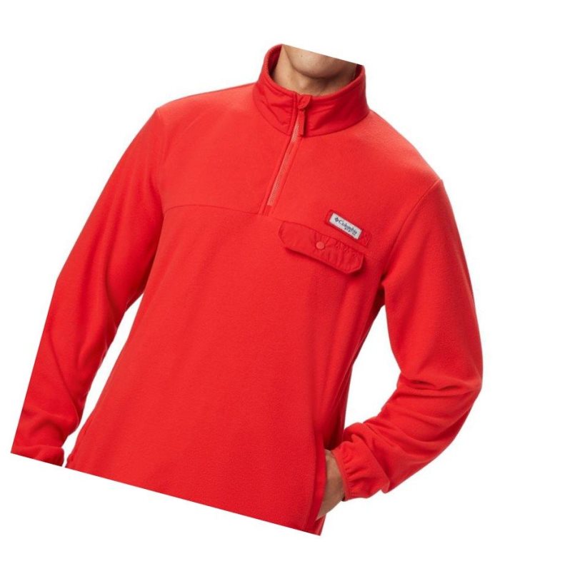 Columbia Harborside II Fleece Sweatshirt Erkek Kırmızı | 27856-PXJD