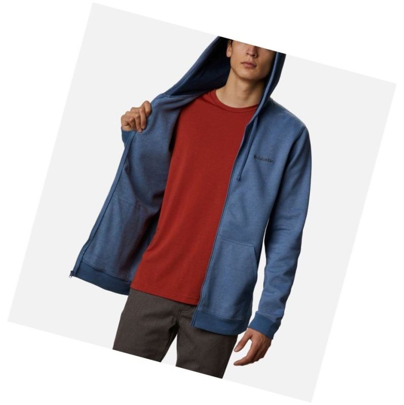 Columbia Hart Mountain?Full Zip Tall Kapşonlu Erkek Mavi Gri | 25839-NRHD