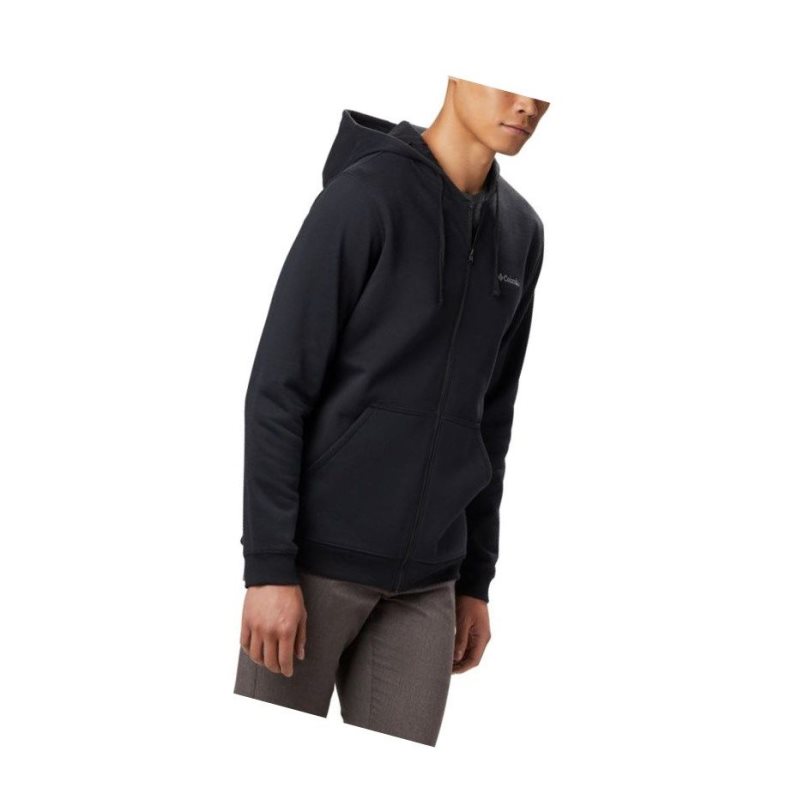 Columbia Hart Mountain?Full Zip Tall Kapşonlu Erkek Siyah | 19263-LKUN