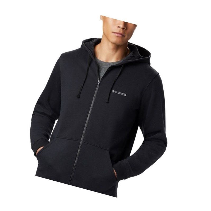 Columbia Hart Mountain?Full Zip Tall Kapşonlu Erkek Siyah | 19263-LKUN