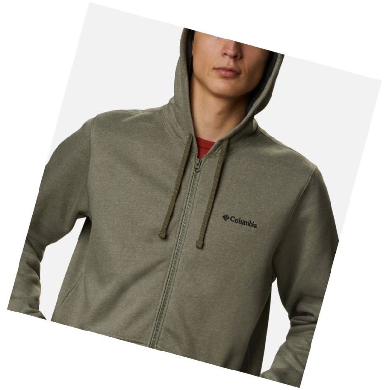 Columbia Hart Mountain Full Zip Kapşonlu Erkek Gri Yeşil | 16457-RLVF