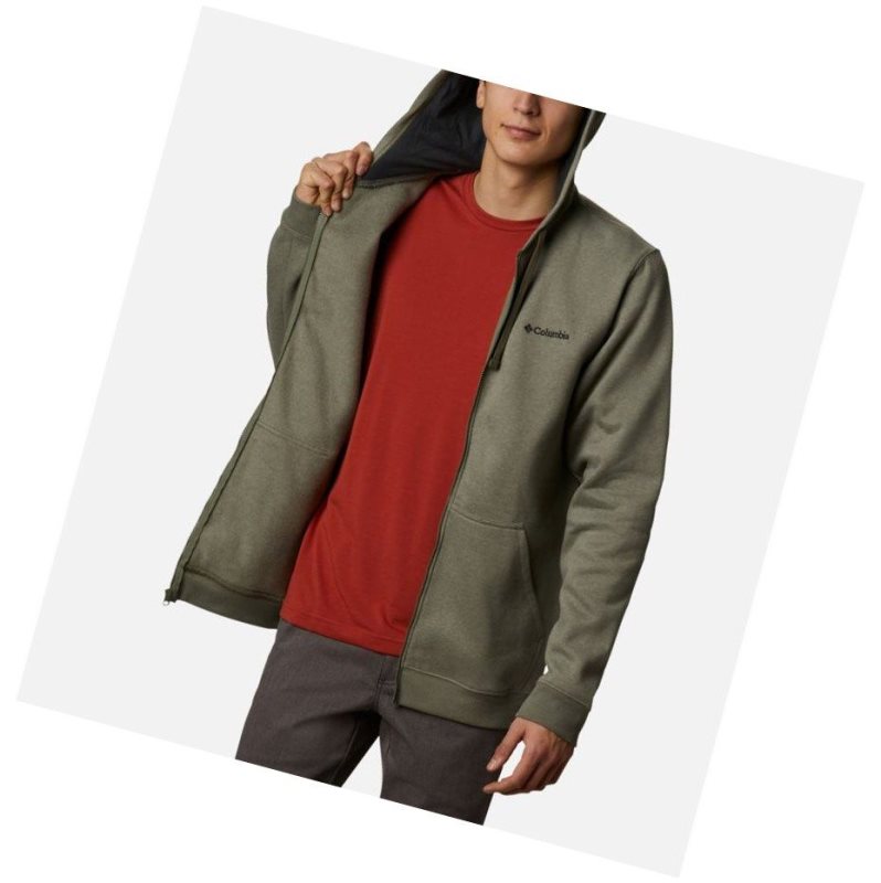 Columbia Hart Mountain Full Zip Kapşonlu Erkek Gri Yeşil | 16457-RLVF
