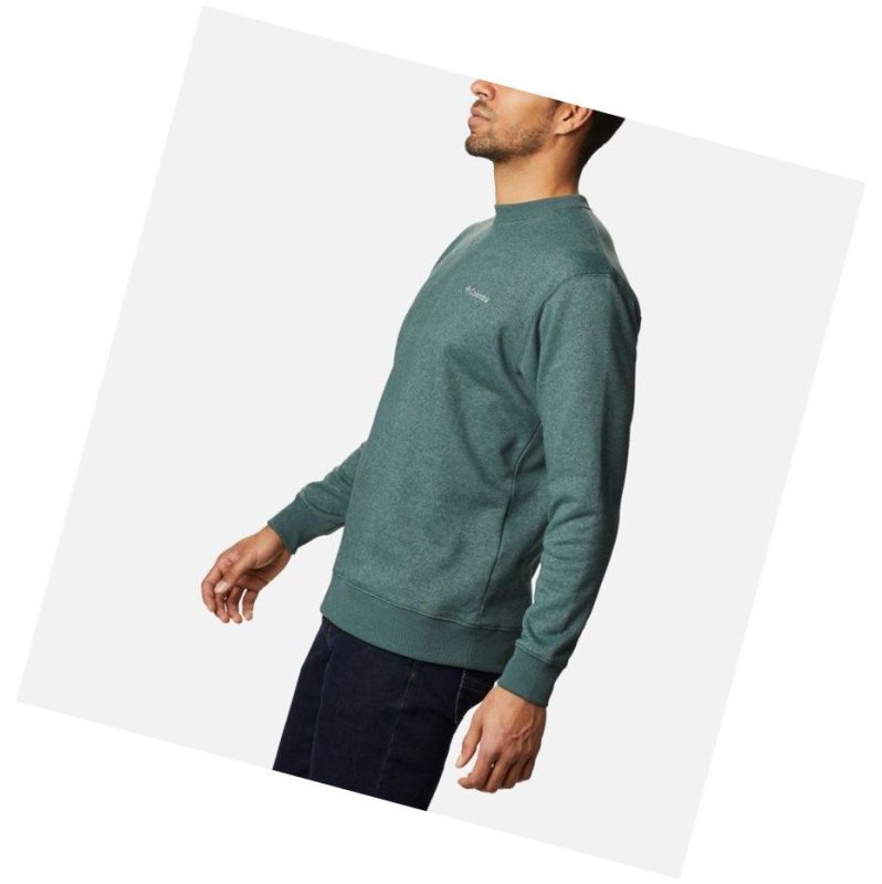 Columbia Hart Mountain II Crew Fleece Sweatshirt Erkek Yeşil | 24085-JHVK