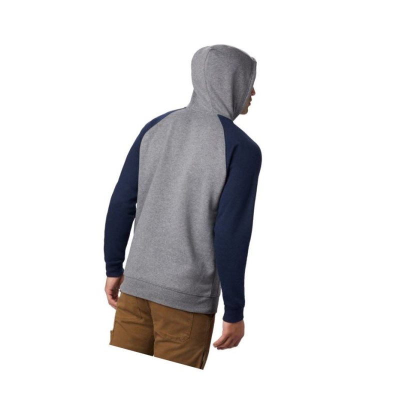 Columbia Hart Mountain II Fleece Kapşonlu Erkek Gri Lacivert | 71936-BIHP
