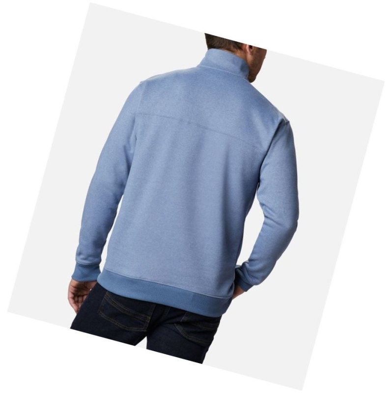 Columbia Hart Mountain II Half Zip Sweatshirt Erkek Mavi Gri | 48763-HZRG