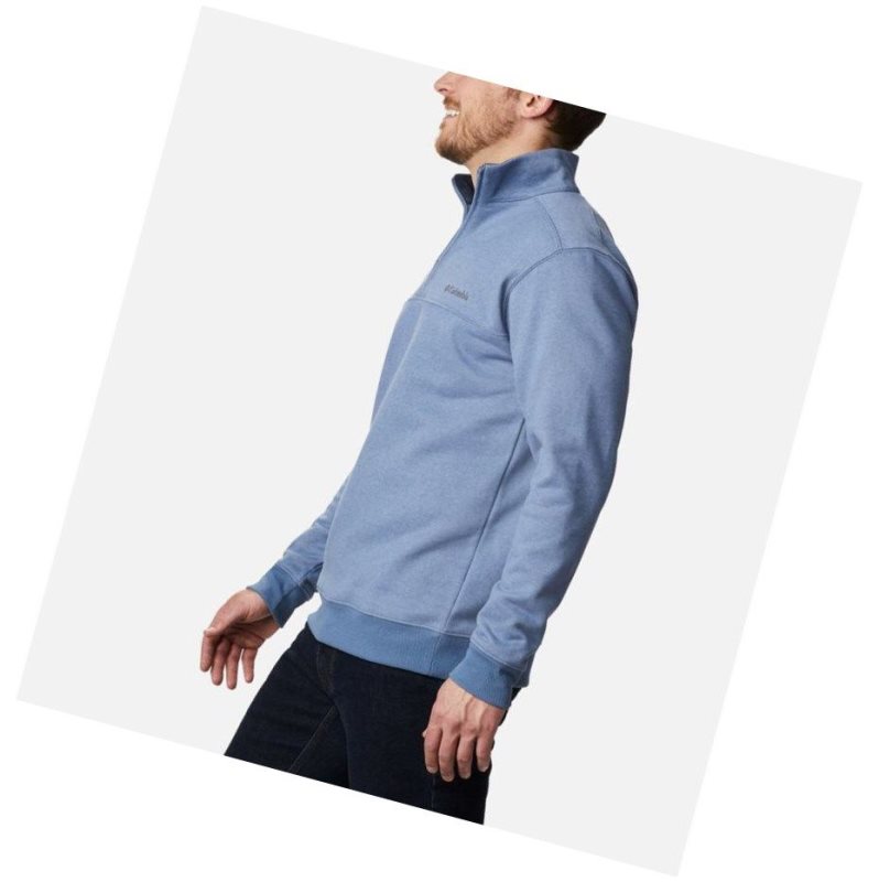 Columbia Hart Mountain II Half Zip Sweatshirt Erkek Mavi Gri | 48763-HZRG
