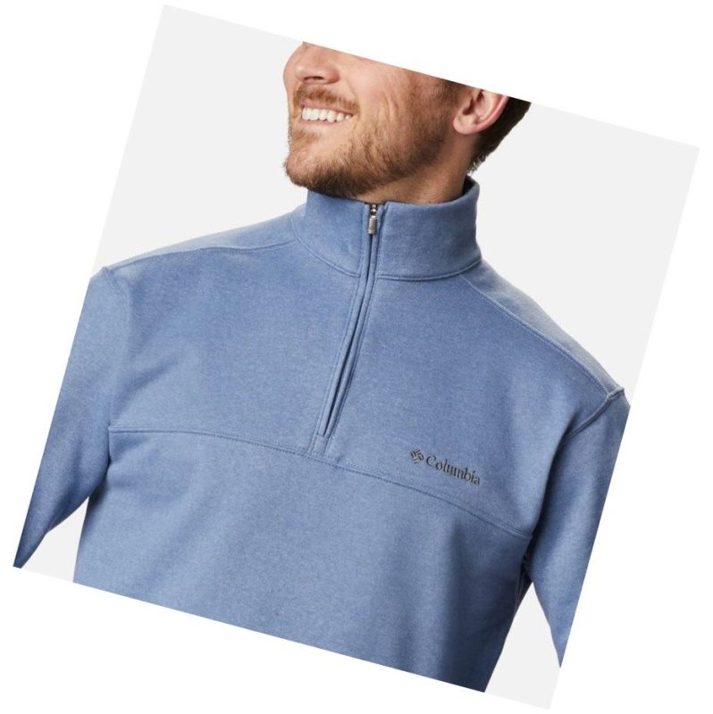 Columbia Hart Mountain II Half Zip Sweatshirt Erkek Mavi Gri | 48763-HZRG