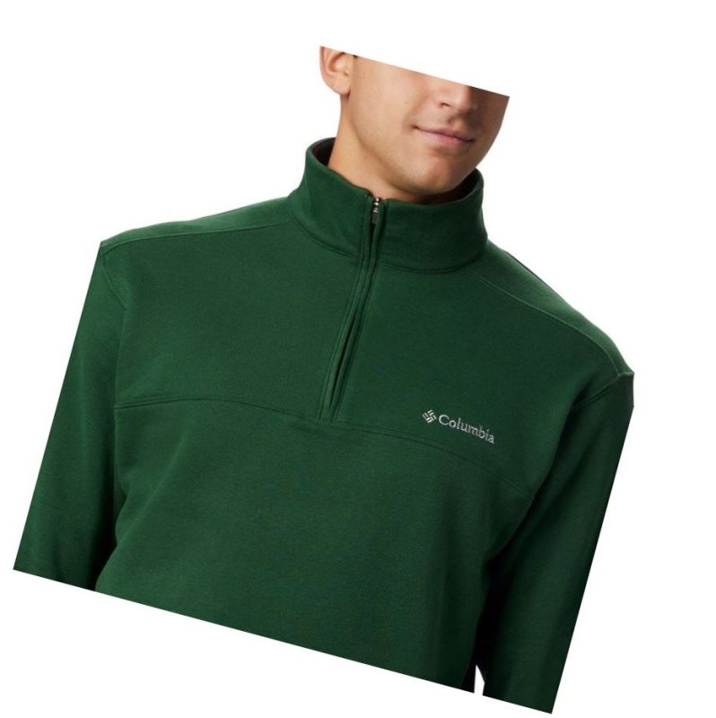 Columbia Hart Mountain II Half Zip Sweatshirt Erkek Yeşil Renkli | 20438-FLMY