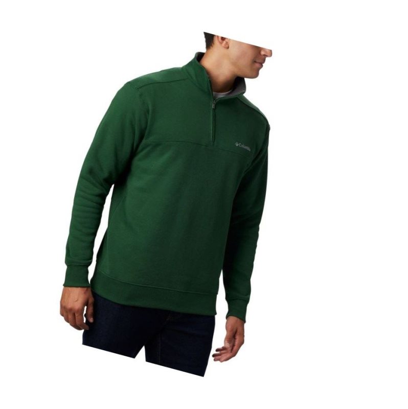 Columbia Hart Mountain II Half Zip Sweatshirt Erkek Yeşil Renkli | 20438-FLMY