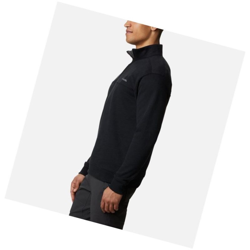 Columbia Hart Mountain II Half Zip Sweatshirt Erkek Siyah | 04721-RFNW