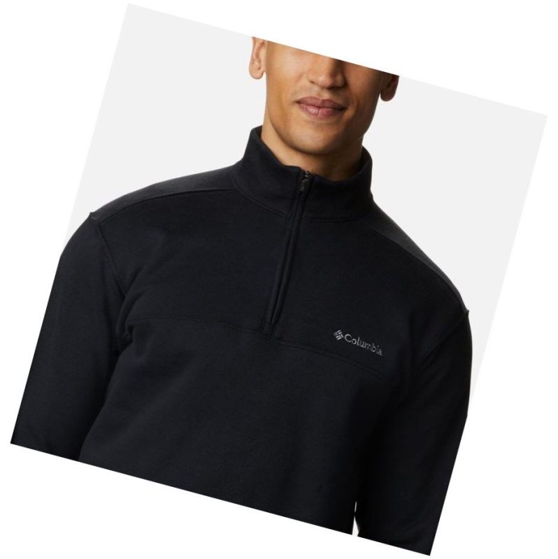 Columbia Hart Mountain II Half Zip Sweatshirt Erkek Siyah | 04721-RFNW