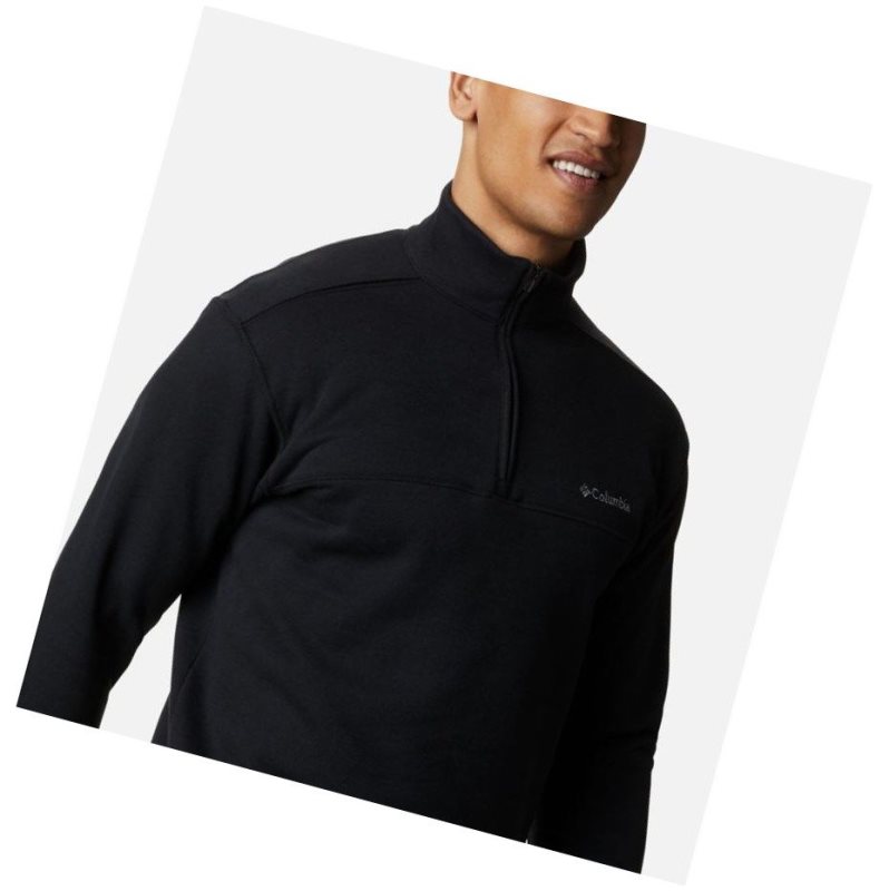 Columbia Hart Mountain II Half Zip Sweatshirt Erkek Siyah | 04721-RFNW