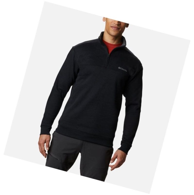 Columbia Hart Mountain II Half Zip Sweatshirt Erkek Siyah | 04721-RFNW