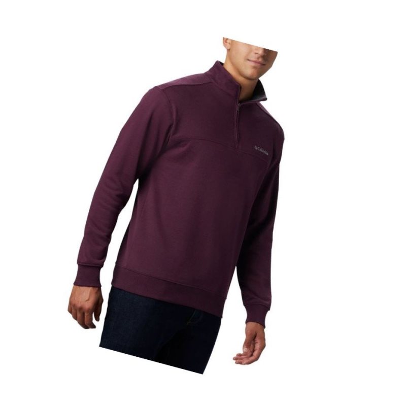 Columbia Hart Mountain II Half Zip Sweatshirt Erkek Siyah Pembe Renkli | 01873-RTGZ