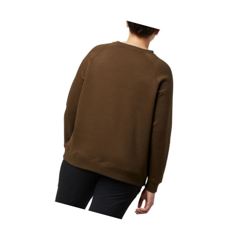 Columbia Hart Mountain Long Sleeve Graphic Crew Plus Size Sweatshirt Kadın Zeytin Yeşili | 73168-ZDVT
