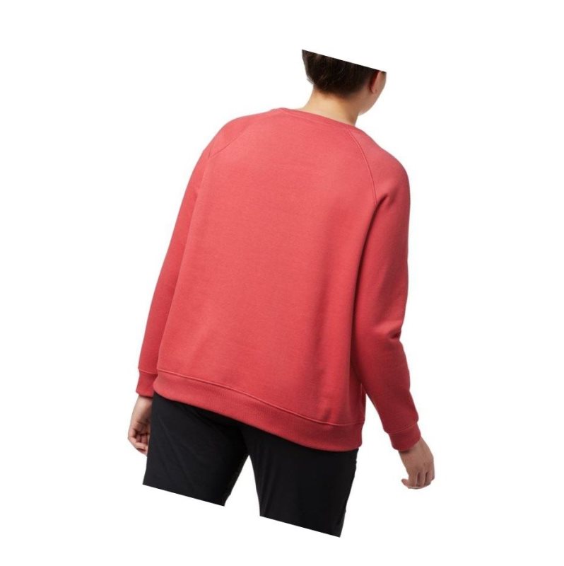Columbia Hart Mountain Long Sleeve Graphic Crew Plus Size Sweatshirt Kadın Kırmızı | 03628-VCKS