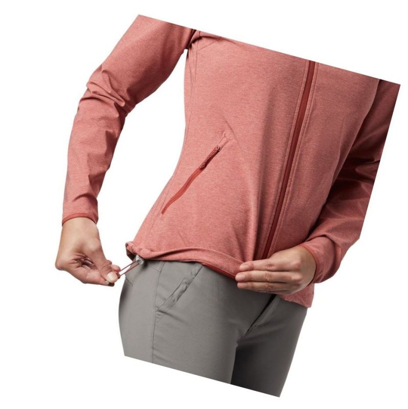 Columbia Heather Canyon Softshell Mont Kadın Kırmızı | 72634-TFGE